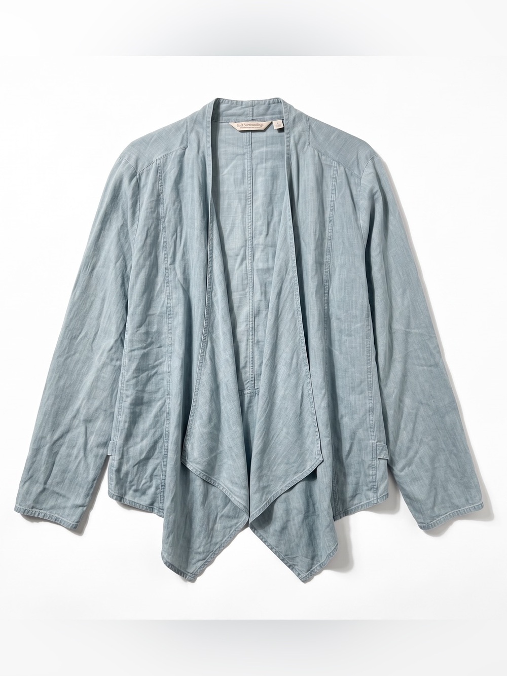 Soft Surroundings Tencel Topper Women’s 3X Blue Lyocell Chambray Jacket